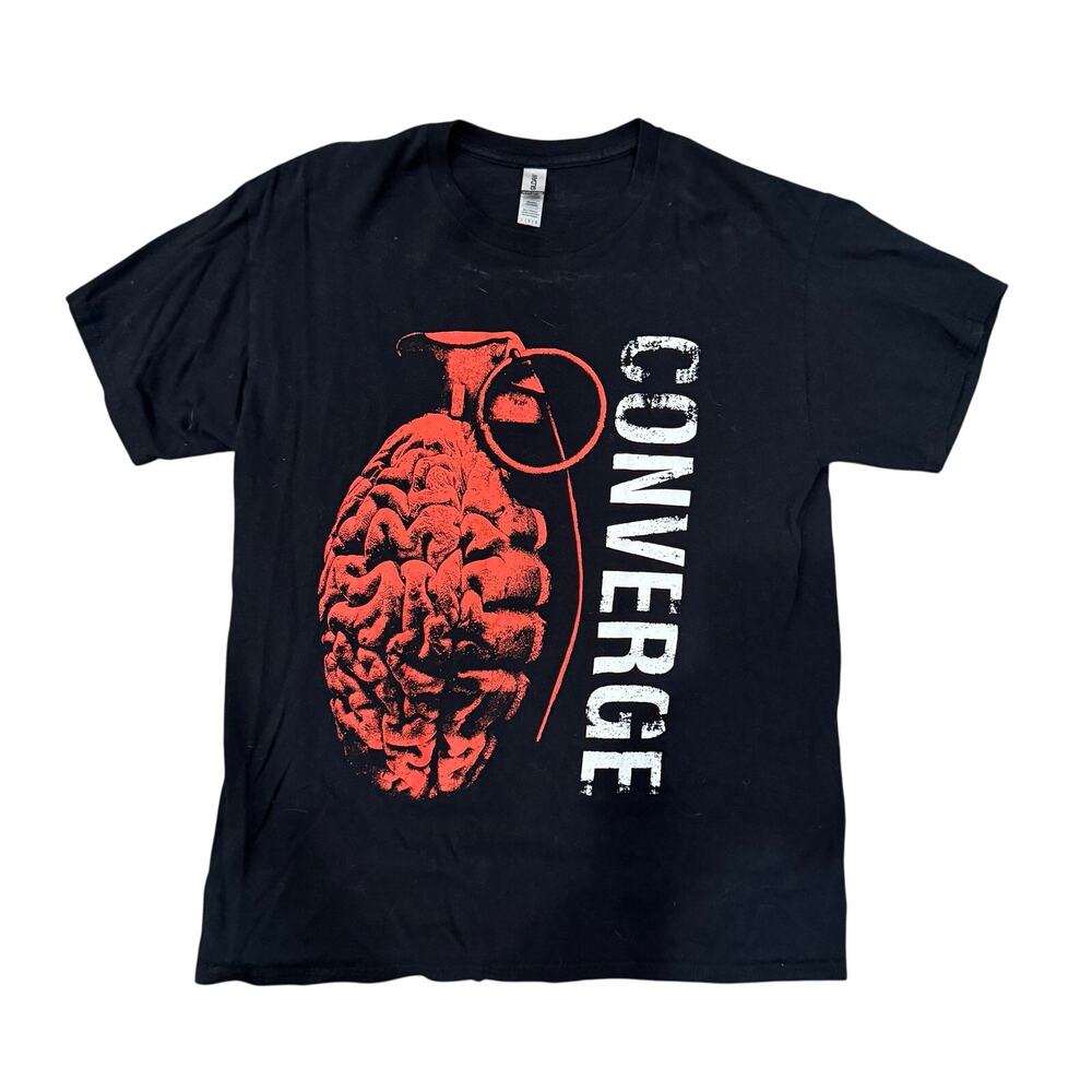 Converge Brain Grenade T Shirt Large Black Hardcore Punk Metal Band Tee